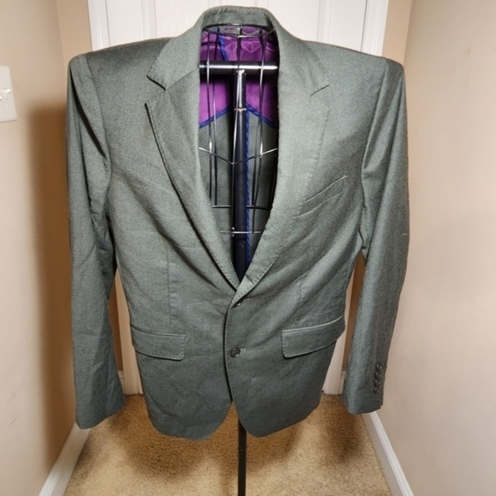 Bonobos Men's Gray-Green Wool Suit Jacket